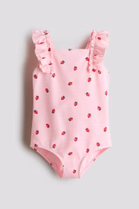 Laura Ashley H&M Ruffle-Trimmed Textured Swimsuit