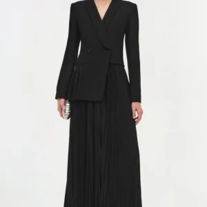 Alexandra Pleated Blazer Midi Dress