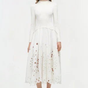 Daila Embroidered Knit Midi Dress