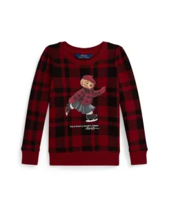 Polo Ralph Lauren Girls' 2T-6X Long-Sleeve Plaid Sweatshirt