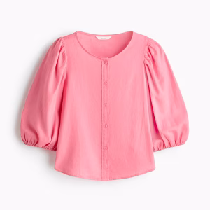 Linen-Blend Blouse