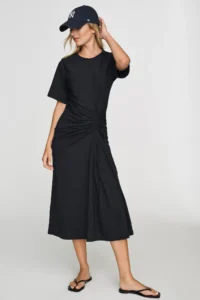 Daily Practice Cotton Ruched T-Shirt Dress