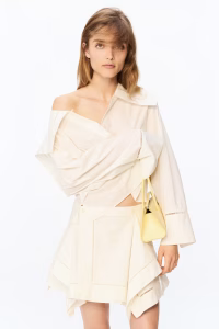 Poplin Blouse with Sailor Collar