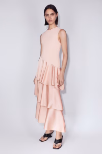 Ponte Dress with Satin Skirt
