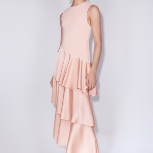 Ponte Dress with Satin Skirt