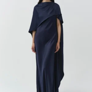 Izel Satin Cape Gown