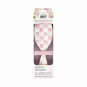 Wet Brush x MacKenzie Childs OG Detangler Hair Brush - Rosy Check: For All Hair Types, Nylon Bristles, Travel Size
