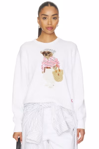 Cotton Bear Crew Neck Pullover Sweater Polo Ralph Lauren