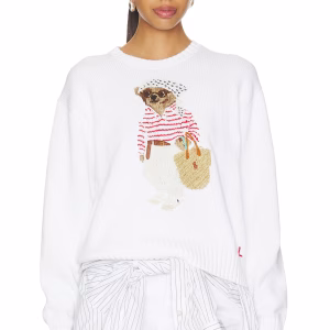 Cotton Bear Crew Neck Pullover Sweater Polo Ralph Lauren