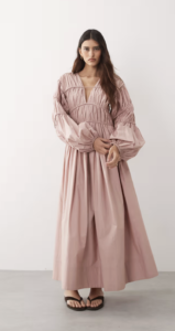 ARRANGE ovoid sleeve seam detail maxi dress in pink