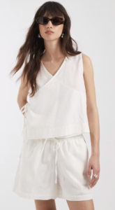 JJXX top with tie detail in white – part of a set