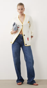 Never Fully Dressed knit fruit cardigan in cream