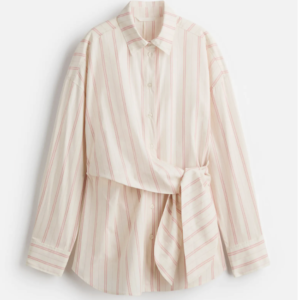 Tie-detail Cotton Shirt H&M
