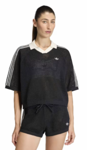 Adidas Originals crochet polo in black
