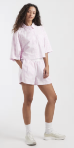 Nike poplin striped woven shirt in pink