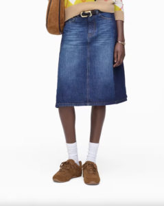 Two Tone Shadow Denim Skirt