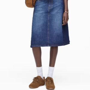 Two Tone Shadow Denim Skirt