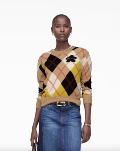 Preppy Daisy Argyle Crewneck