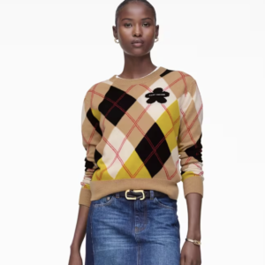 Preppy Daisy Argyle Crewneck