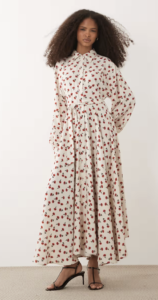 IYAL collar detail button up maxi dress in cream rose print