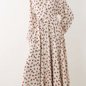 IYAL collar detail button up maxi dress in cream rose print