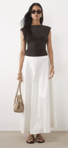 ASOS DESIGN cotton sateen volume circle skirt in white
