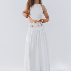 Lace-Detail Cotton Skirt