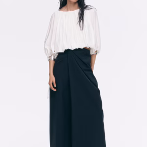Oversized Tie-Detail Blouse