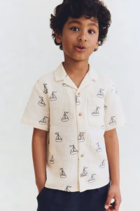 Embroidered-Motif Cotton Shirt
