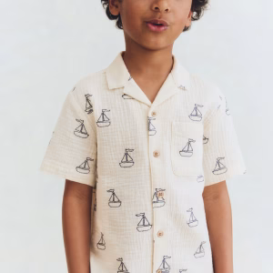 Embroidered-Motif Cotton Shirt