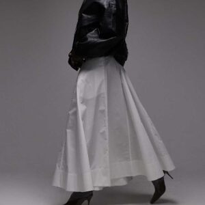 ASOS DESIGN dropped waist cotton poplin maxi skirt with godets