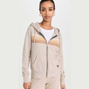 Aviator Nation 5 Stripe Zip Hoodie