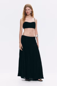 Crinkled Drawstring Skirt