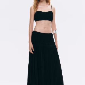 Crinkled Drawstring Skirt