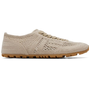 BALMAIN Beige Racer 45 Macramé Sneakers