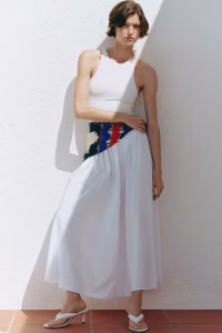 A-Line Skirt with Hip Scarf