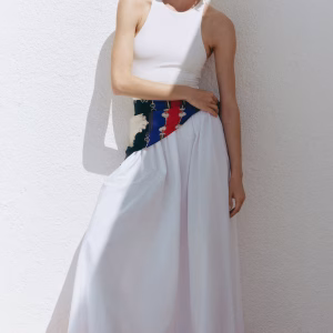 A-Line Skirt with Hip Scarf