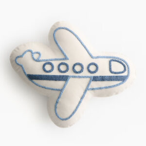 Canvas Airplane Cushion White/blue