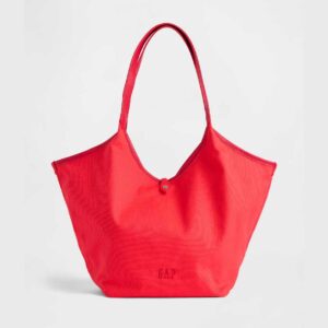 Canvas Slouchy Tote Bag Hot Red