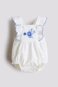 Laura Ashley H&M Ruffle-Trimmed Cotton Romper Suit