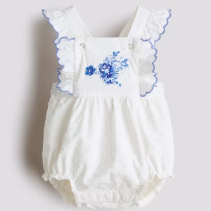 Laura Ashley H&M Ruffle-Trimmed Cotton Romper Suit