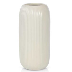 Ceramic Vase for Flowers – Modern Small Ribbed Textured Flower Vase