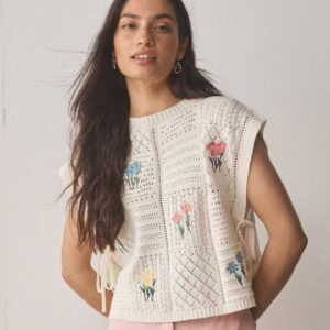 Cream Tank Pointelle Cover-Up