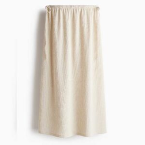Crinkled Drawstring Skirt Light beige