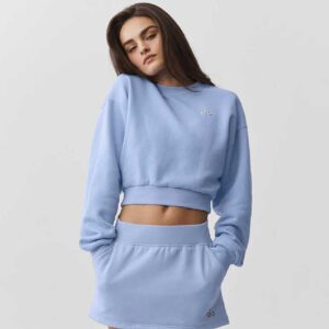 Cropped Accolade Crewneck Light Provence Blue