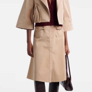 Dorothee Schumacher Luxury Layer belted cotton-blend midi skirt