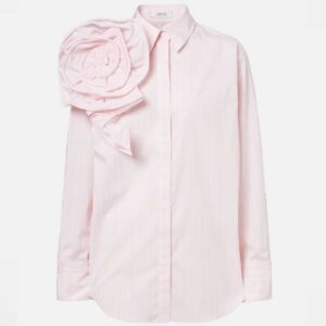 Dorothee Schumacher Striped Power floral-appliqué cotton-blend blouse