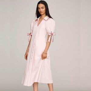 English Factory Striped Midi Shirt Dress