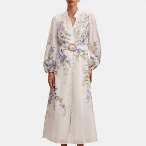 Ever New Sheridan Placement Print Long Sleeve Maxi Dress