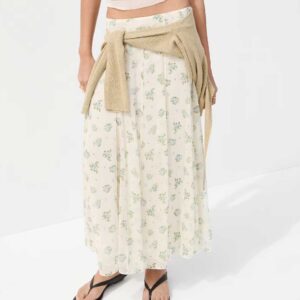 Floral skirt with godets Off White